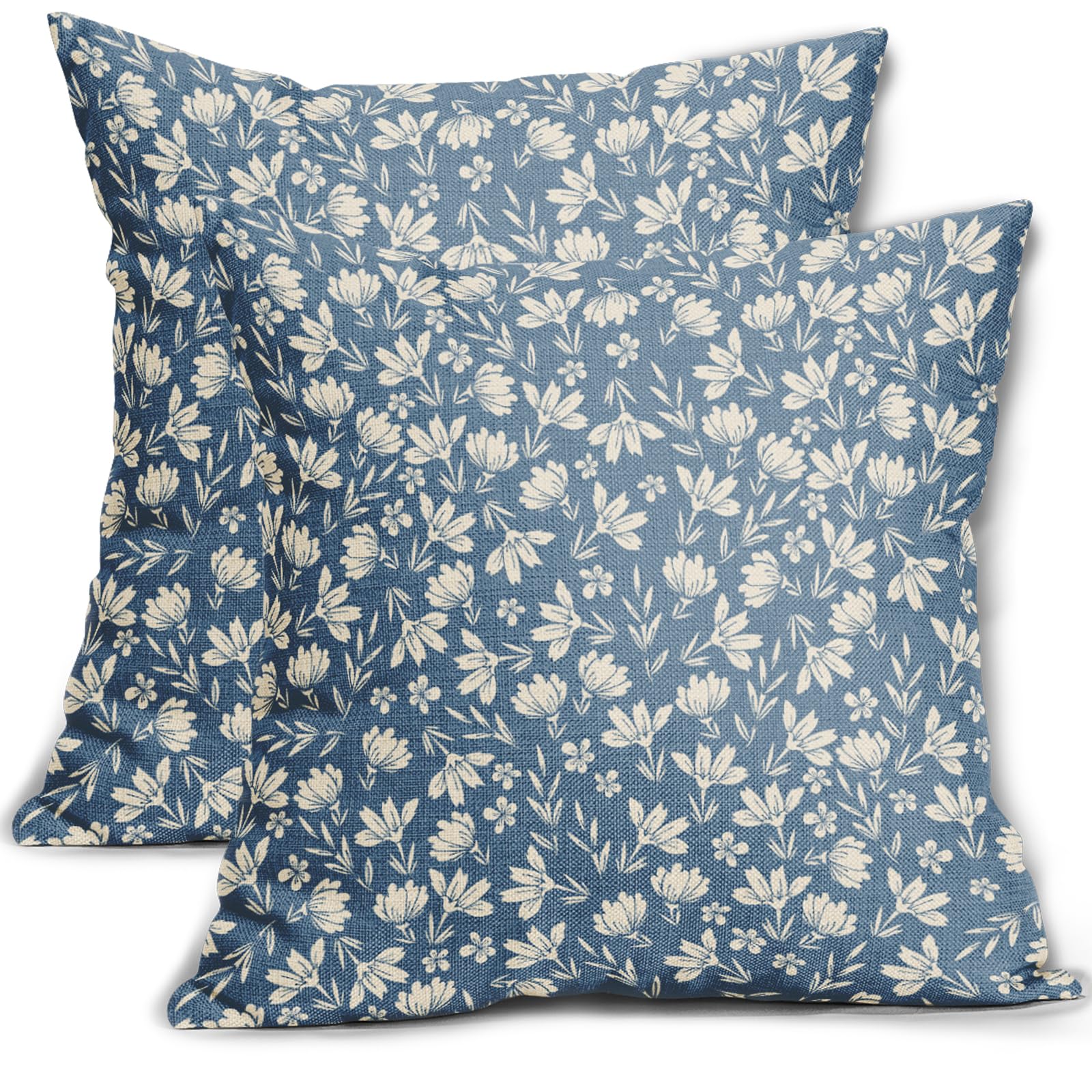 Capas De Travesseiro Aytipun Light Blue Vintage Floral 60x60cm, 2 Unidades