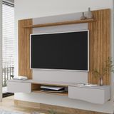 Painel Suspenso Buzios Sala Tv Até 60 Polegadas Com 2 Portas Cinamomo/off White