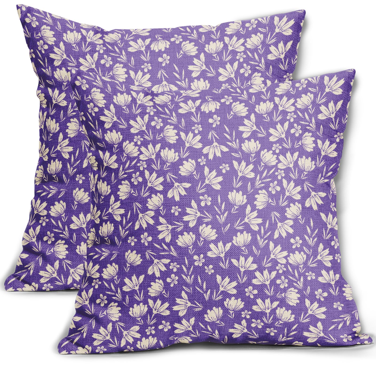 Capas De Travesseiro Aytipun Purple Vintage Floral 60x60cm, Conjunto De 2