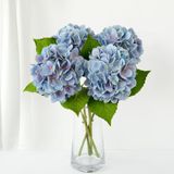 Flores Artificiais Zytuyo Faux Blue Hydrangea 50cm Com Folhas