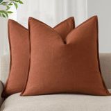 Capas De Travesseiro Findtower Decorative Linen 5x55cm Fall Rust