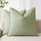 Capas De Travesseiro Findtower Decorative Linen 5x55cm Verde Sálvia Claro