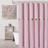 Cortina De Chuveiro Awellife Farmhouse Rosa De Linho/algodão 180x180cm