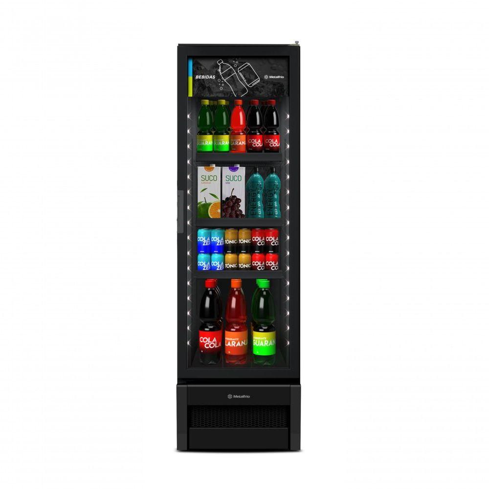 Geladeira/refrigerador 337 Litros 1 Porta Preto Optima All Black - Metalfrio - 110v - Vn28rh