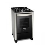 Fogão Piso Fischer Gran Cheff 4q Mesa De Vidro Inox Bivolt