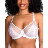 Sutiã Hsia Minimizer Mermaid Scales, Renda, Cobertura Total, Branca