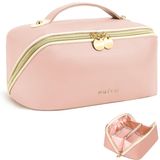 Bolsa De Cosméticos De Viagem Prite Makeup Organizer Em Couro Pu Impermeável