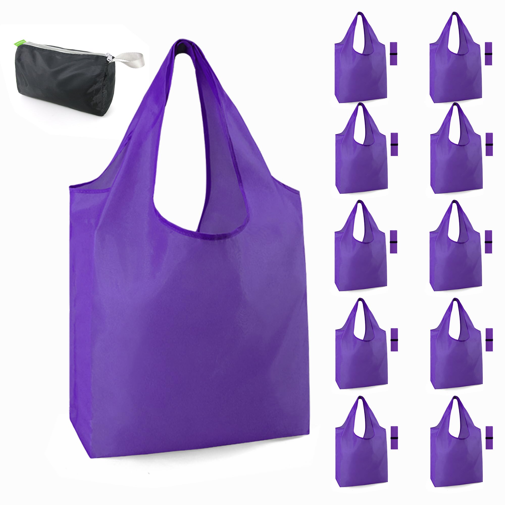 Sacos De Compras Reutilizáveis Beegreen Purple, Pacote Com 10, Laváveis, 23 Kg