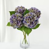 Flores Artificiais Zytuyo Faux Hydrangea Purple Green X4