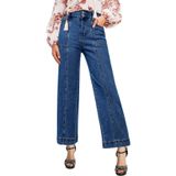 Calças Jeans Astylish Femininas De Cintura Alta E Pernas Largas
