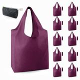 Sacos De Compras Reutilizáveis Beegreen Burgundy, Pacote Com 10, 23l