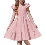 Vestido Arshiner Rosa Claro Para Meninas, Aniversário, Dia Dos Namorados, De 5 A 6 Anos
