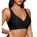Sutiã Sem Fio Ultreagle Para Mulheres, Bralette, Cobertura Total, Preta