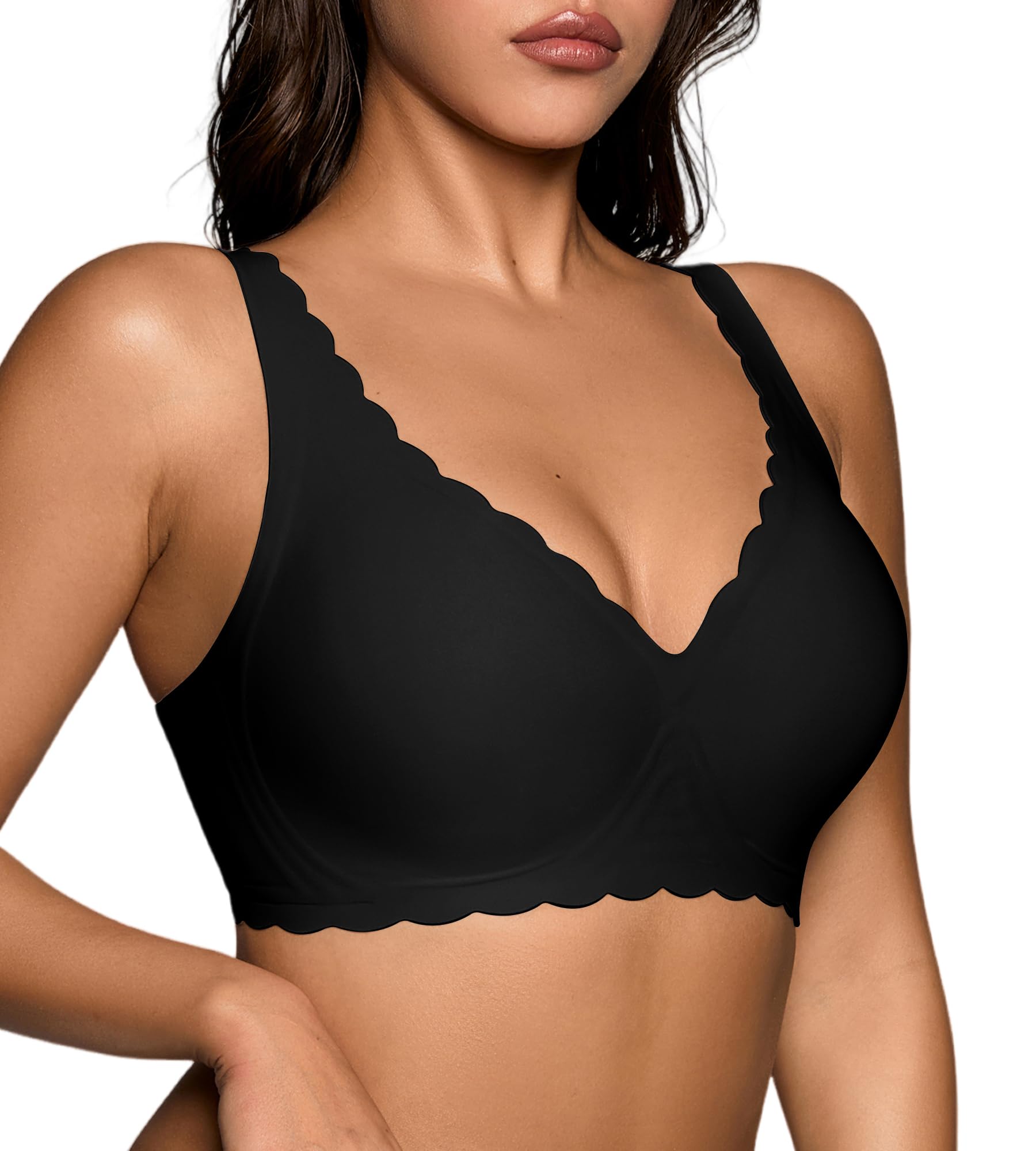 Sutiã Sem Fio Ultreagle Para Mulheres, Bralette, Cobertura Total, Preta