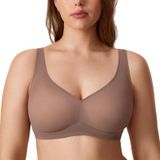 Sutiã Delimira Cosnufy Sheer Mesh Com Cobertura Total 44f Marrom Roxo