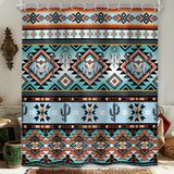 Cortina De Chuveiro Newsely Western Aztec 152 Cm X 183 Cm Poliéster