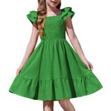 Vestido Arshiner Summer Green Para Meninas Tamanho 14-16 Poliéster
