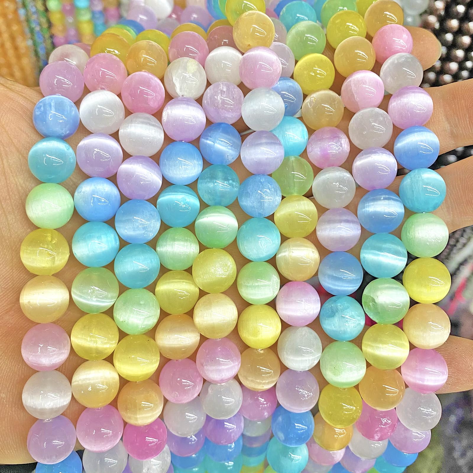 Miçangas Jiejinyu Selenite Gypsum Stone Crystal 10 Mm 75 Unidades