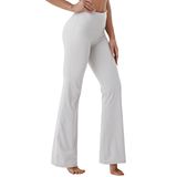 Calças De Ioga Bubblelime, Cintura Alta, Bota, Nylon, Cinza Claro