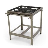 Fogão Industrial A Gás Progas 4 Queimadores Aço Inox Escovado Com Registro Para Forno Pmi-402