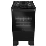 Fogão Mueller 4 Bocas Preto Bivolt Mesa De Vidro Grades Ferro Fundido Mfv4bf