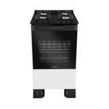 Fogão Mueller 4 Bocas Branco Bivolt Mesa De Vidro Grades Ferro Fundido Mfv4bf