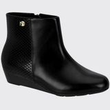 Bota Feminina Cano Curto Modare Salto Anabela Baixo 7076.100.25530 - Preto - 34