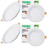 4 Painel De Led Redondo Embutir Recuado 6w Bivolt 6500k