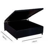 Box Baú Casal Corino Preto Para Colchões De 138x188cm