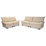 Conjunto Sofá Coliseu 3 E 2 Lugares Bouclê Bege - King House