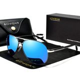 Óculos De Sol Polarizados Espelho Aviador Estilo Piloto Com Proteção Uv400 Azul