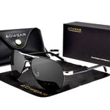 Óculos De Sol Polarizados Espelho Aviador Estilo Piloto Com Proteção Uv400 Preto