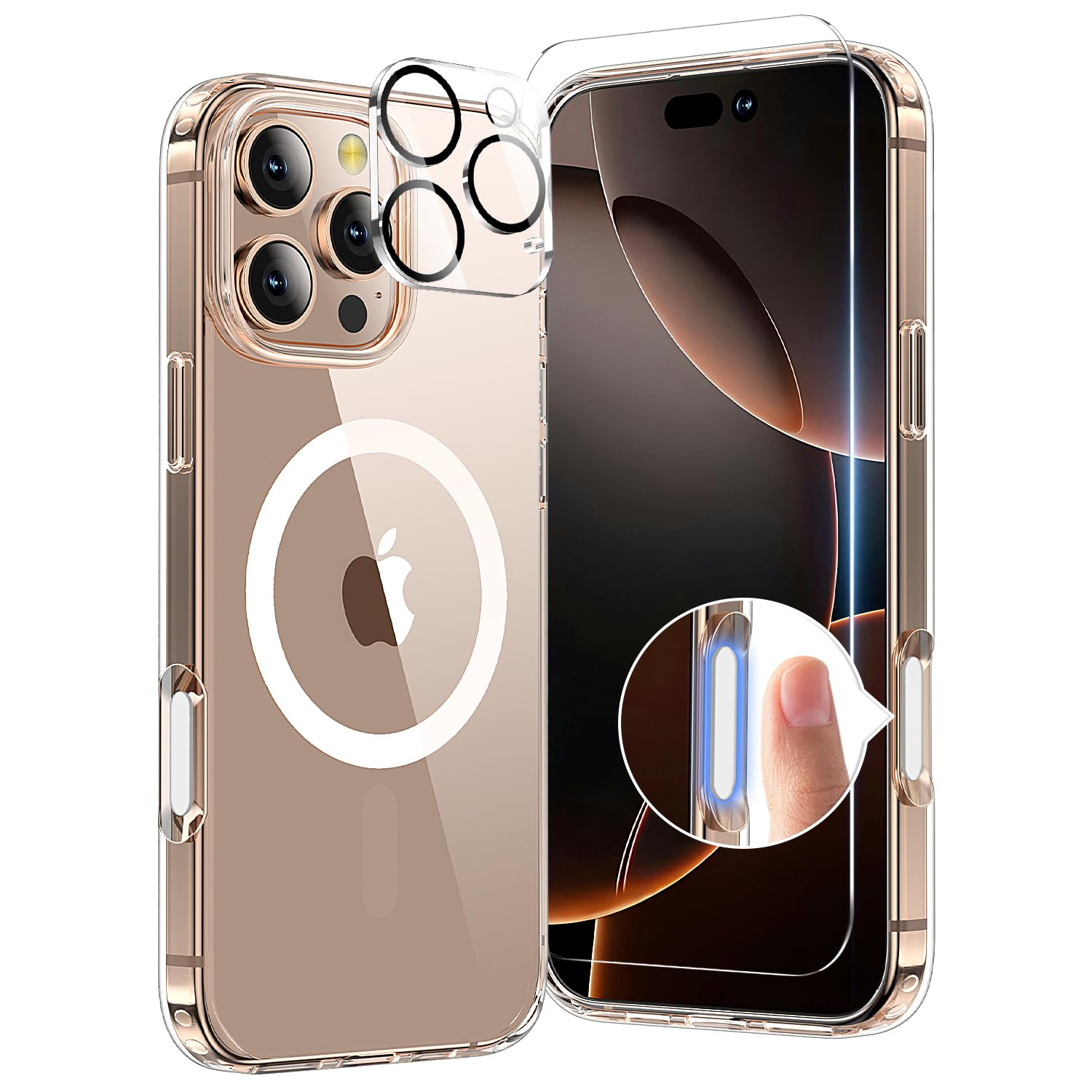 Capa De Telefone Toushion 3 Em 1 Para Iphone 16 Pro Com Botão De Câmera