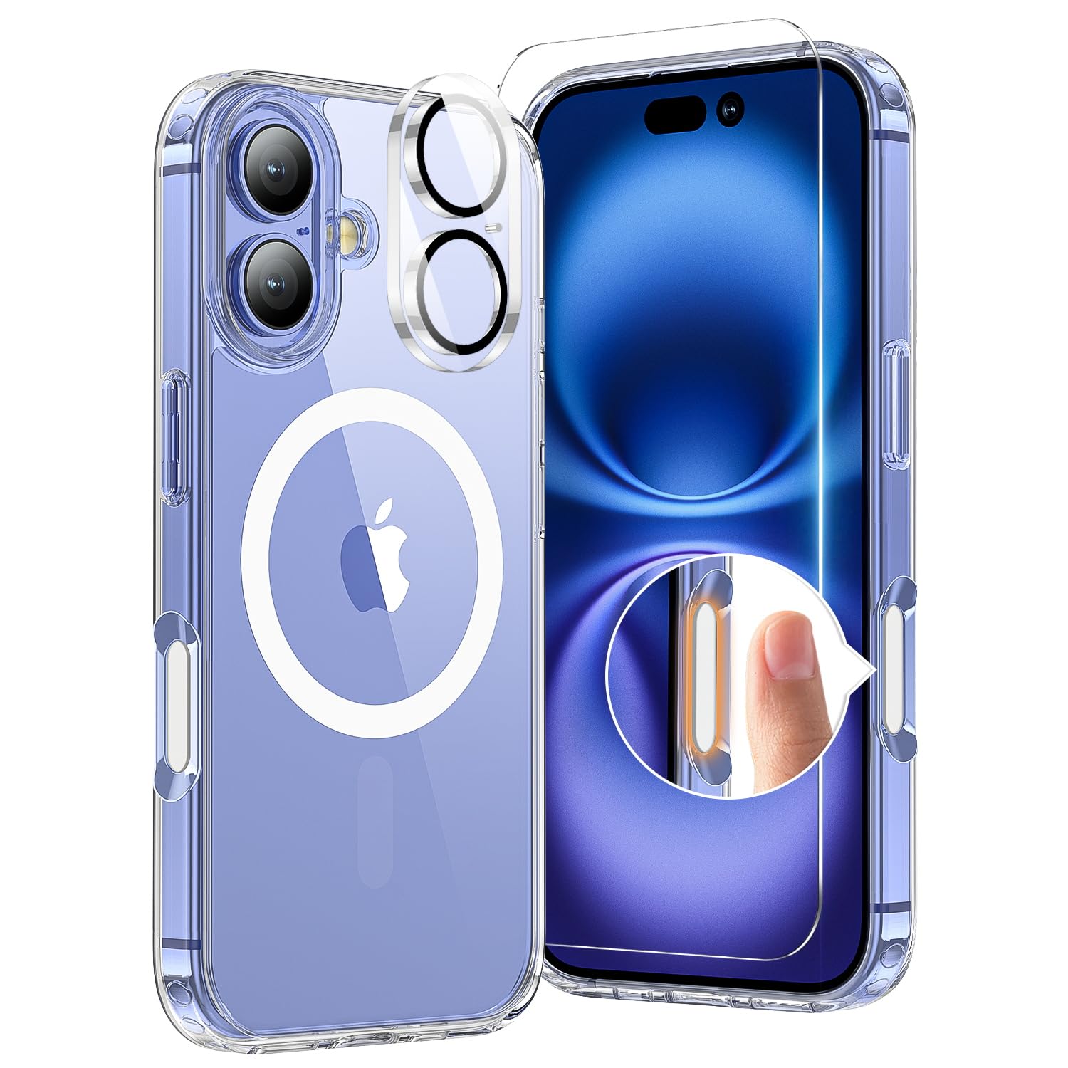 Capa De Telefone Toushion 3 Em 1 Para Iphone 16 6.1" Com Botão De Câmera