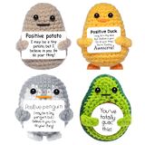 Bonecas De Crochê Suamsy Mini Positive Potato, 4 Peças Com Cartão De Presente