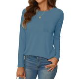 Blusa Túnica Neyouqe Feminina De Manga Comprida, Folgada, Azul S