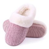 Chinelos Domésticos Femininos Evshine, De Malha Quente De Chenille, Rosa 38-39