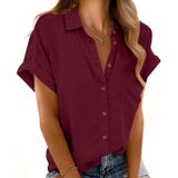 Camisa Mintreus, Branca, Com Botões, Manga Curta, Blusa Feminina