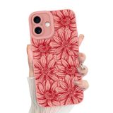 Capa De Telefone Mzelq Para Iphone 16 Com Padrão Floral Preto De Silicone