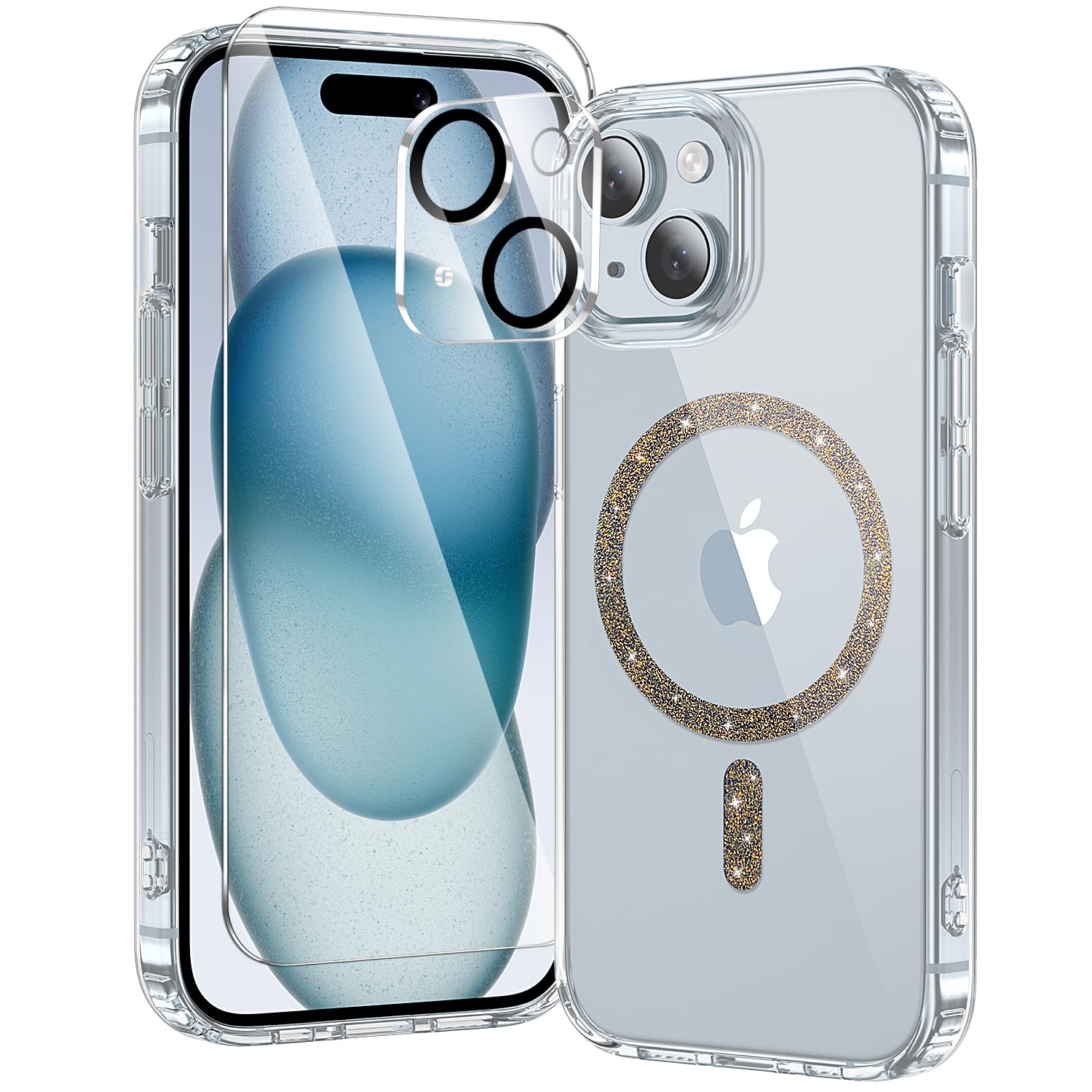 Capa De Telefone Toushion 3 Em 1 Para Iphone 15 Plus Com Protetor De Tela