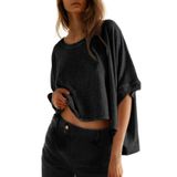 Camisetas Femininas Tops Dokotoo Summer Plus Size Pretas