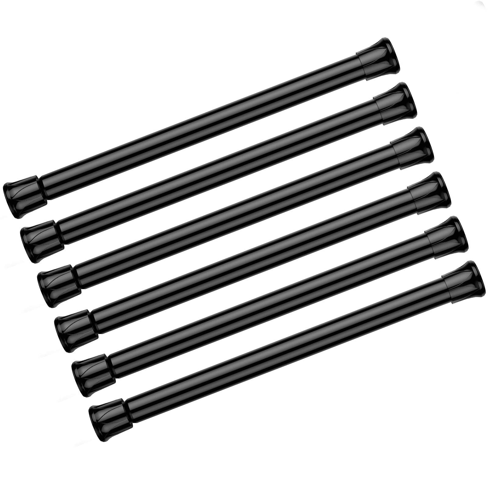 Vareta De Cortina De Tensão Aizesi Spring Short Black 19-33 Cm 6 Unidades