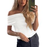 Suéter Feminino Imily Bela, Tricotado Sem Ombros, Branco