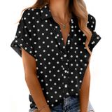 Blusa Mintreus De Manga Curta, Camisa Feminina Com Botões, Branca, Preta