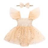 Macacão Para Meninas, Tule, Babados, Sem Mangas, 0-6m Titkkop