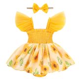 Roupas Titkkop Baby Girl Romper Ruffe, Macacão Sem Mangas, 6-12 M