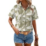 Blusa Túnica Zeagoo Tropic Print Para Mulheres E Blusa De Manga Curta
