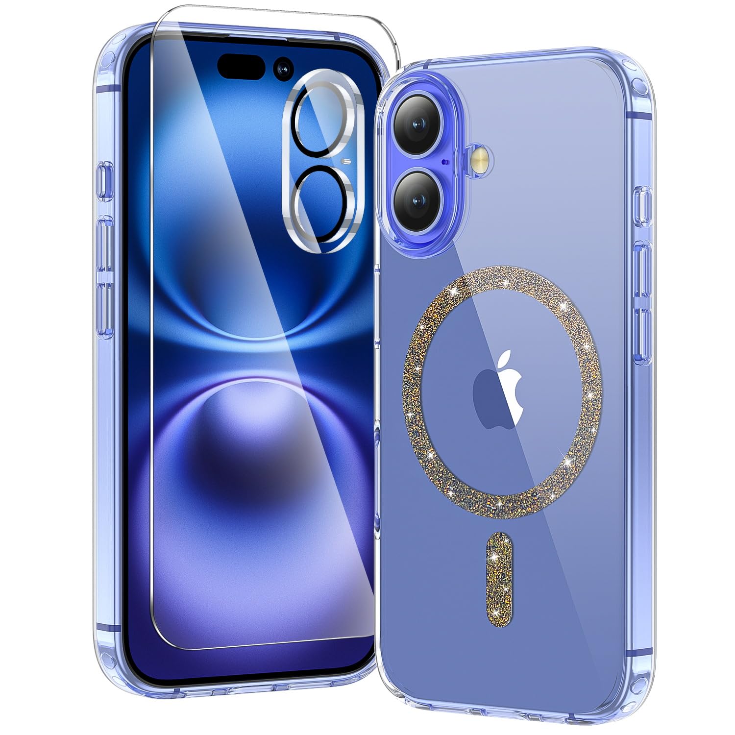 Capa De Telefone Toushion 3 Em 1 Para Iphone 16 Clear Com Magsafe