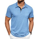 Camisa Polo Coofandy Para Homens De Manga Curta Com Botão Xadrez