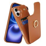 Capa Tipo Carteira De Celular Lipvina Para Iphone 16 6.1" Marrom